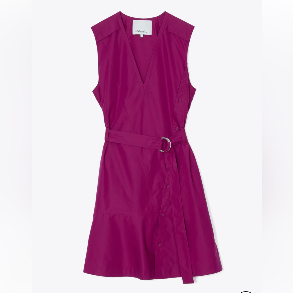Phillip Lim Sleeveless V-Neck Belted Dress